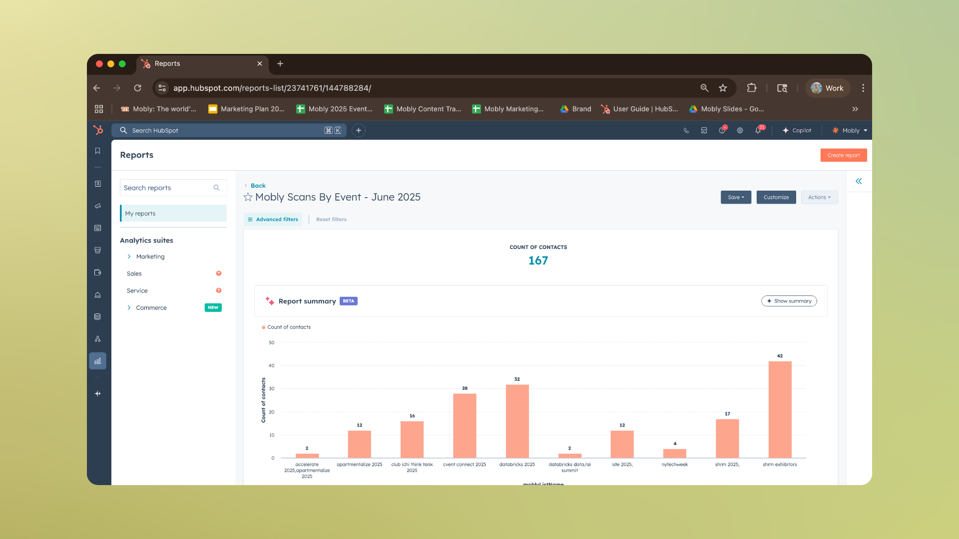 Build ROI reports in HubSpot based on Mobly's event data